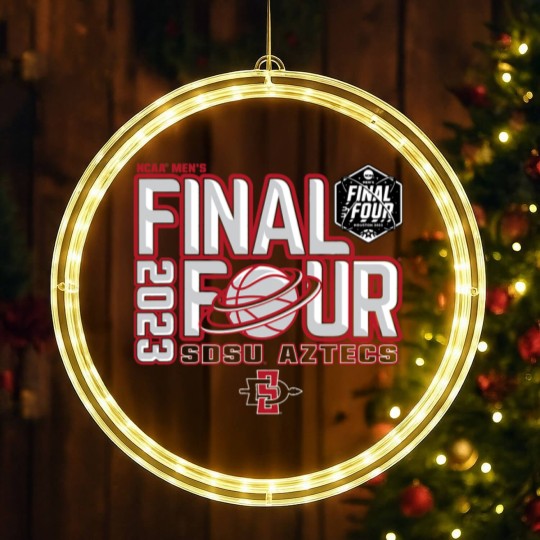 Discover San Diego State Aztecs Final Four Basketball Dunk Black LED Christmas Window Lights