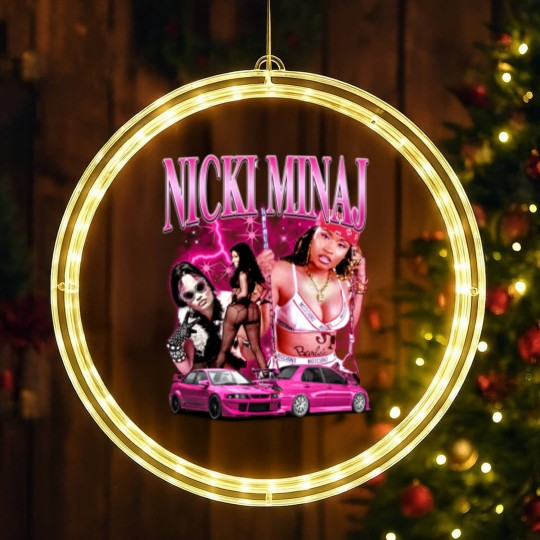 Discover Nicki Minaj Barbie World Comic LED Christmas Window Lights, 90S Vintage Merch Ice Spice LED Christmas Window Lights