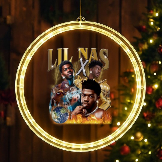 Discover Lil nas X LED Christmas Window Lights, Lil nas X Vintage Bootleg LED Christmas Window Lights, Lil nas X Vintage Retro Graphic LED Christmas Window Lights