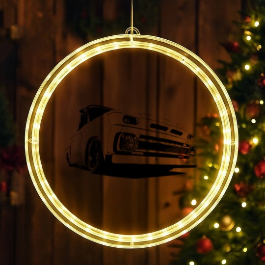 Discover 1965 Chevy C-10 Pickup - stylized monochrome - C 10 - LED Christmas Window Lights