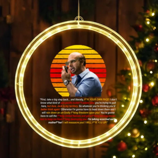 Discover Tom Cruise as Les Grossman from Tropic Thunder - Curse filled Rant LED Christmas Window Lights