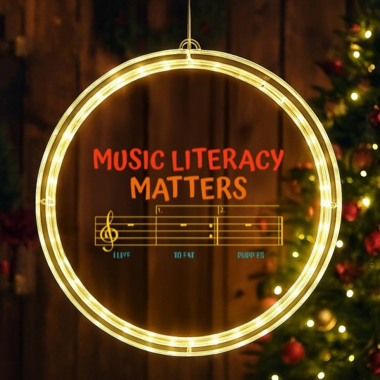 Discover Music Music Literacy Matters I Like To Eat Puppies LED Christmas Window Lights