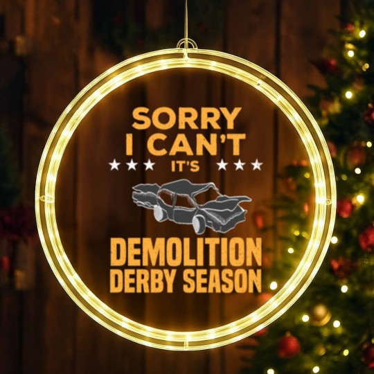 Discover Demolition Derby Season Car Crashing Smash Gift LED Christmas Window Lights