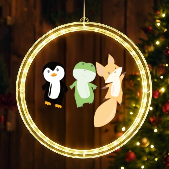 Discover Penguin frog fox cute animals for kids animal fun LED Christmas Window Lights