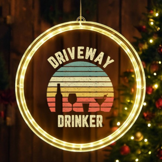 Discover Driveway Drinker LED Christmas Window Lights Retro Vintage Drinking LED Christmas Window Lights