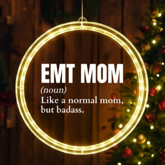 Discover Funny Badass EMT Mom Definition LED Christmas Window Lights