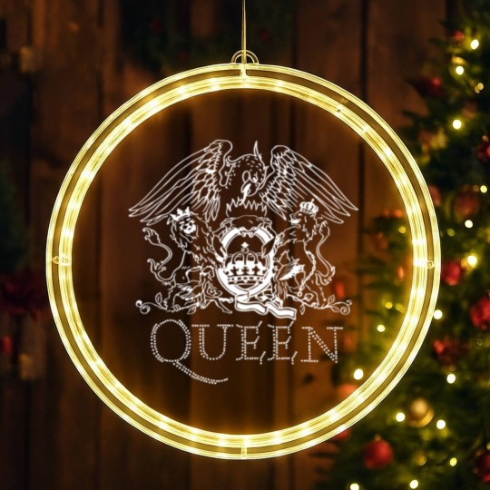 Discover Ladies Queen Crest Diamante Freddie Mercury LED Christmas Window Lights LED Christmas Window Lights
