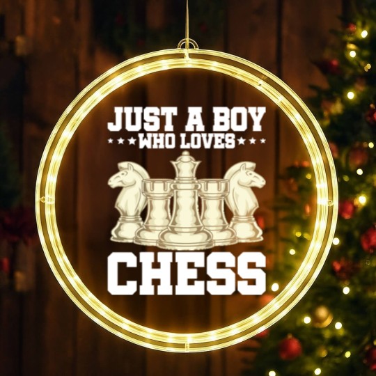 Discover Chess Chess Player Just A Boy Who Loves Chess LED Christmas Window Lights