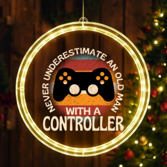 Discover Old Man With A Controller LED Christmas Window Lights
