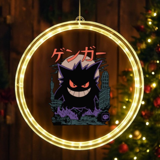 Discover Gengar Japanese Style LED Christmas Window Lights | Movie Film Nerd Gaming Anime Novelty Funny