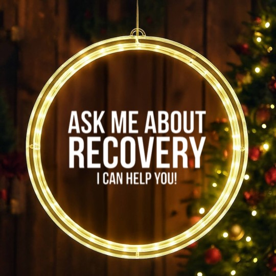 Discover Ask me about recovery sobriety recovery aa sponsor LED Christmas Window Lights