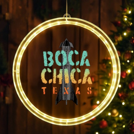 Discover Boca Chica Texas Starship Cool Retro LED Christmas Window Lights