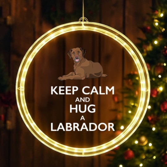 Discover Keep Calm and Hug a Labrador - Chocolate Lab - LED Christmas Window Lights