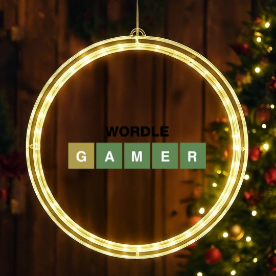 Discover Funny Wordle Style Joke. Wordle Gamer LED Christmas Window Lights