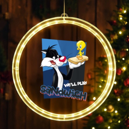Discover Tweety Bird LED Christmas Window Lights Looney Tunes Sylvester Tweety Sandwich