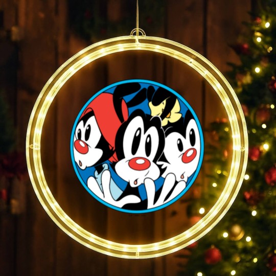 Discover Animaniacs | Warner Siblings Circle Graphic LED Christmas Window Lights