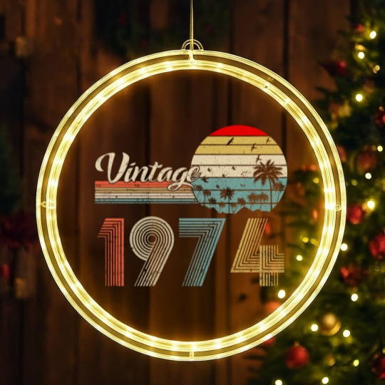 Discover Vintage 1974 LED Christmas Window Lights, 1974 Birthday LED Christmas Window Lights, 49th Birthday LED Christmas Window Lights