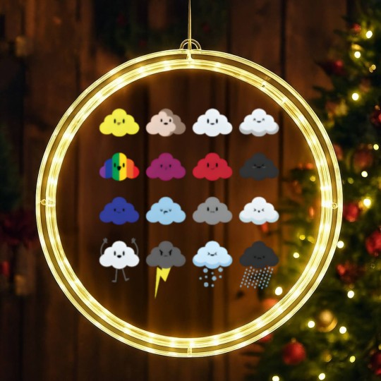 Discover Rain Drops Cloud Rainy Wet Clouds Cloudy Day Mood LED Christmas Window Lights