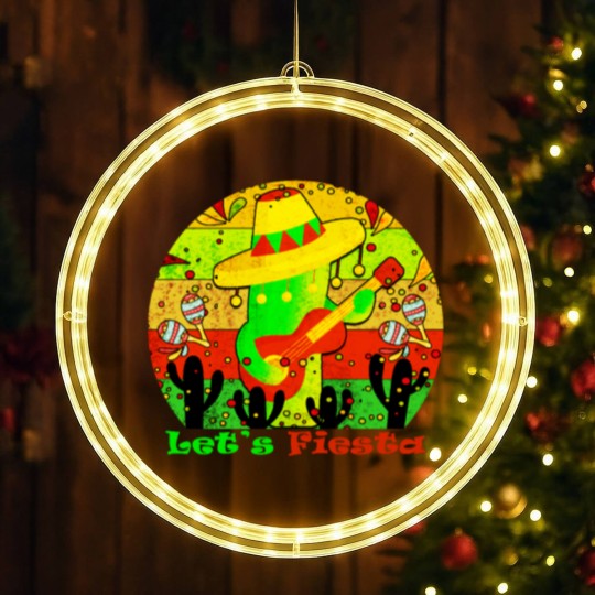Discover Lets Fiesta Cinco De Mayo Mexican Guitar Cactus LED Christmas Window Lights