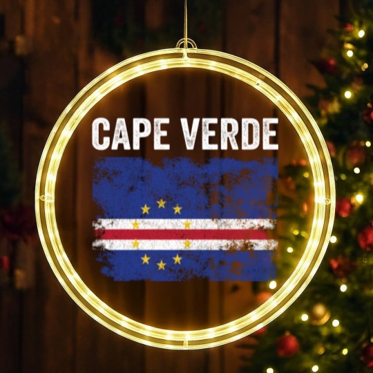 Discover Cape Verde Flag Distressed LED Christmas Window Lights