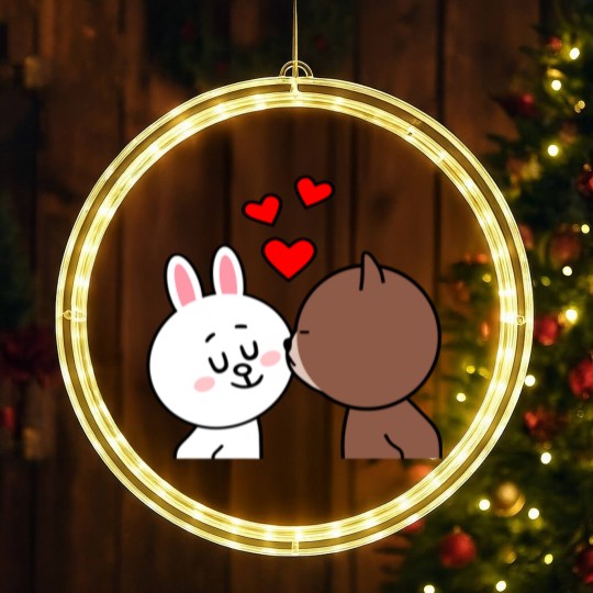 Discover Brown Bear Cony Bunny Rabbit The Kiss LED Christmas Window Lights