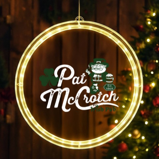 Discover Pats Mccrotch Irish Pub Leprechaun Funny St Patricks Day LED Christmas Window Lights