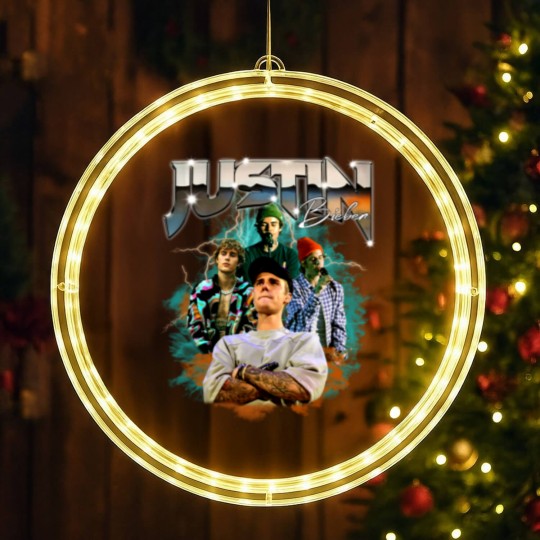Discover Justin Bieber LED Christmas Window Lights, Rapper 90s Vintage Bootleg LED Christmas Window Lights