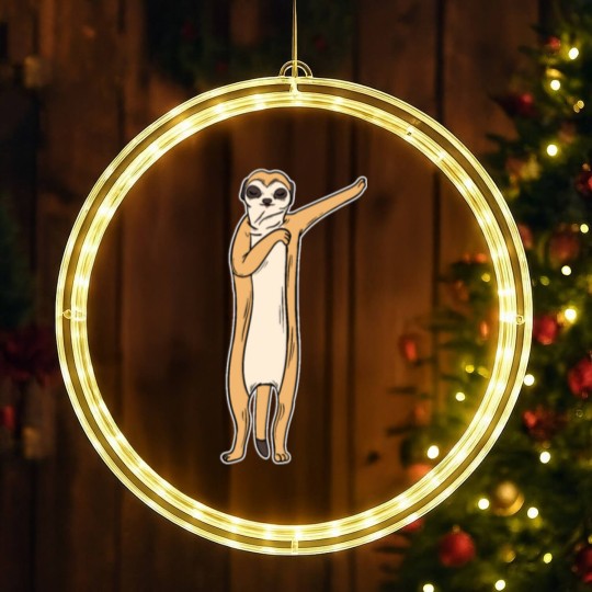 Discover Meerkat Dabbing Dabbin Dabb Dance Gift & Present LED Christmas Window Lights