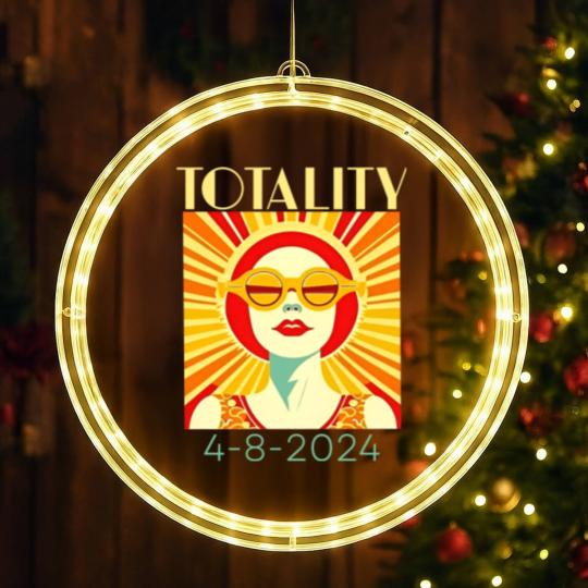 Discover Solar Eclipse LED Christmas Window Lights April 8 2024, Totality Eclipse LED Christmas Window Lights 4-8-24, Art Deco Solar Eclipse LED Christmas Window Lights
