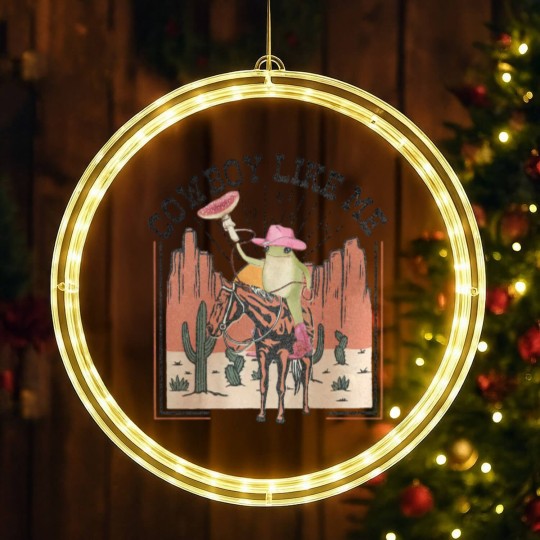 Discover You're a cowboy like me LED Christmas Window Lights, Cowboy Frog LED Christmas Window Lights