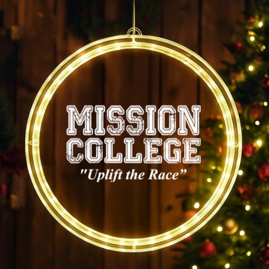 Discover Mission College - Uplift The Race - retro school daze 80s 90s  LED Christmas Window Lights - XS-6X - Soft Adult Unisex LED Christmas Window Lights
