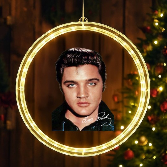 Discover Elvis Presley Signature LED Christmas Window Lights Short Sleeve Cotton White Women Men S to 5XL