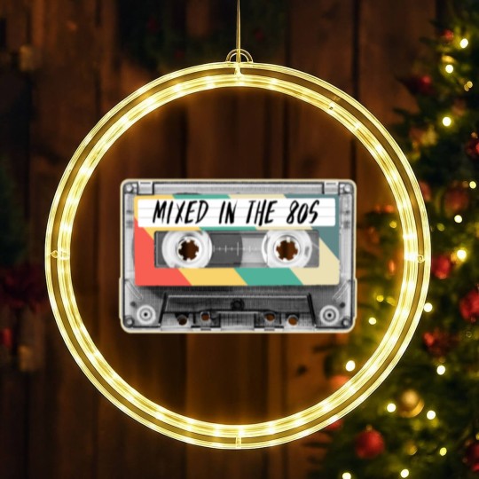 Discover Cassette Tape Mixed in the 80s Fashion Retro 1980s LED Christmas Window Lights