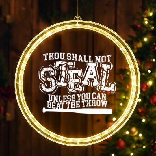Discover Thou Shall Not Steal Unless You Can Beat The Throw LED Christmas Window Lights, Baseball LED Christmas Window Lights