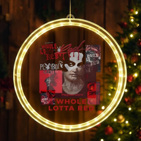 Discover Playboi Carti Whole Lotta Red Album 90s Rap Music LED Christmas Window Lights