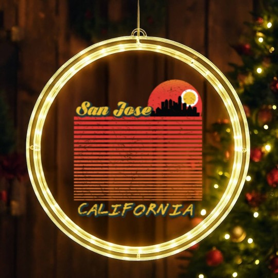 Discover Vintage San Jose City California Downtown Skyline LED Christmas Window Lights