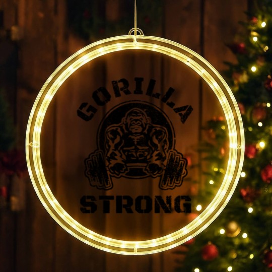 Discover GORILLA STRONG Gym LED Christmas Window Lights, Workout LED Christmas Window Lights, Gorilla LED Christmas Window Lights