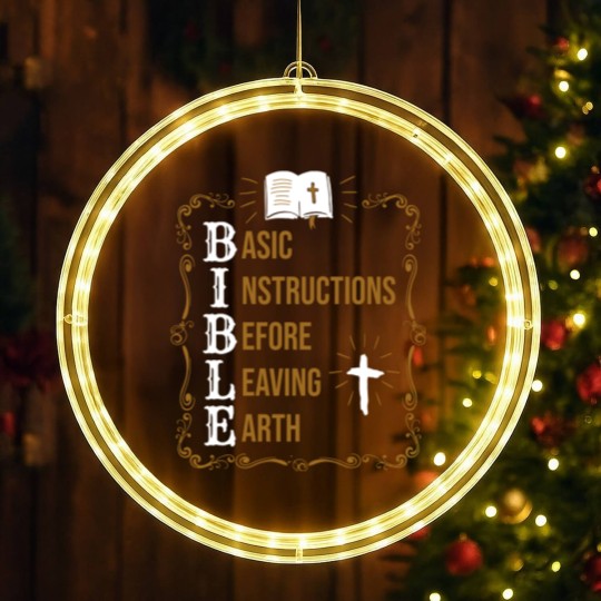 Discover Bible Basic Instructions Before Leaving Earth Christian LED Christmas Window Lights