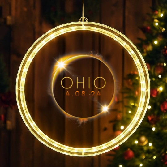 Discover Solar Eclipse 2024 State Ohio Total Solar Eclipse LED Christmas Window Lights