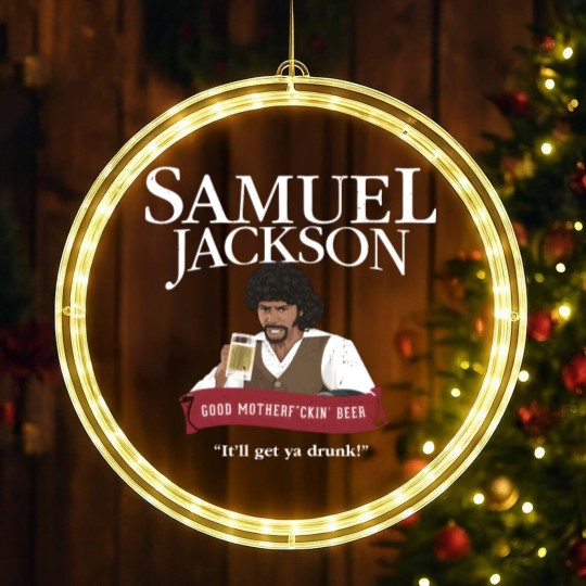 Discover Samuel Jackson Good Motherfckin_ Beer LED Christmas Window Lights