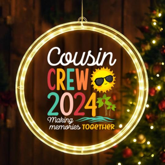 Discover Cousin Crew 2023 Summer Vacation Beach Family Trip Matching LED Christmas Window Lights