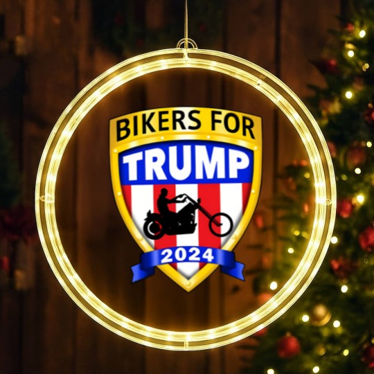 Discover Bikers for Trump 2024 American LED Christmas Window Lights