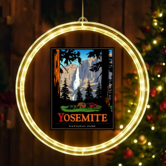Discover Yosemite LED Christmas Window Lights Vintage National Park LED Christmas Window Lights