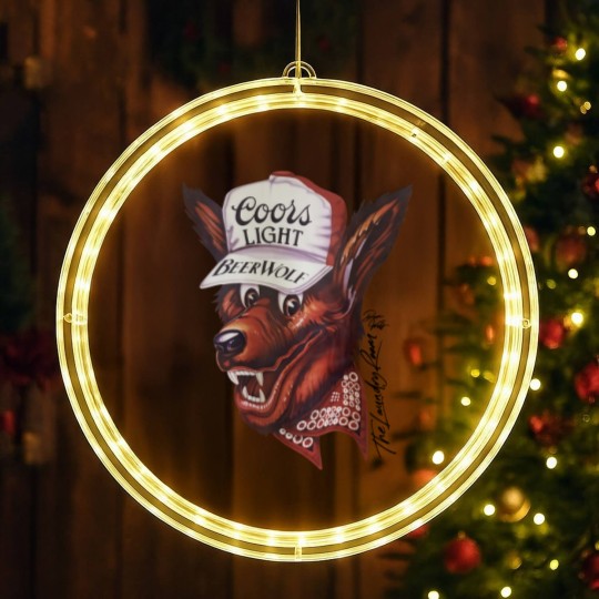 Discover Beer Wolf Oversized LED Christmas Window Lights - White