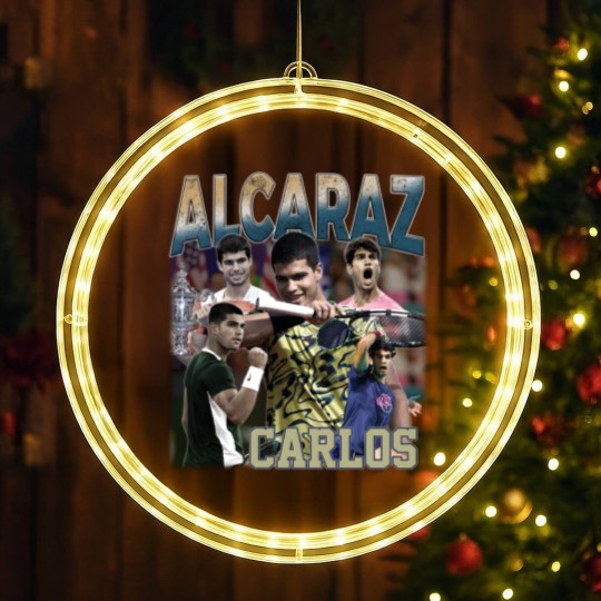 Discover Carlos Alcaraz LED Christmas Window Lights, Carlos Alcaraz 90s Bootleg LED Christmas Window Lights
