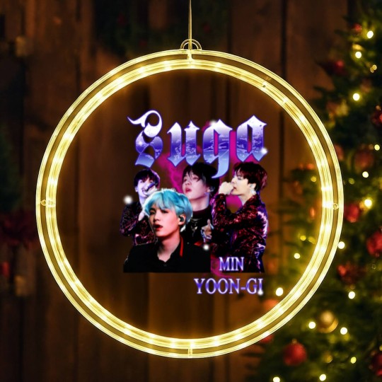 Discover Retro Suga BTS Unisex Black LED Christmas Window Lights