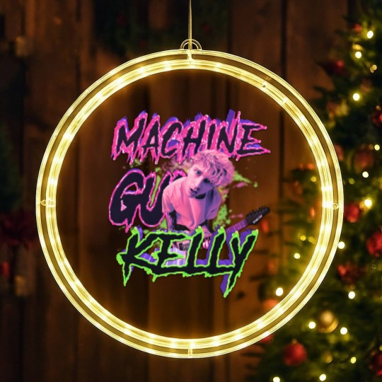Discover MGK LED Christmas Window Lights, MGK Merch LED Christmas Window Lights, Machine Gunn Kelly Fan gift, Rap LED Christmas Window Lights,