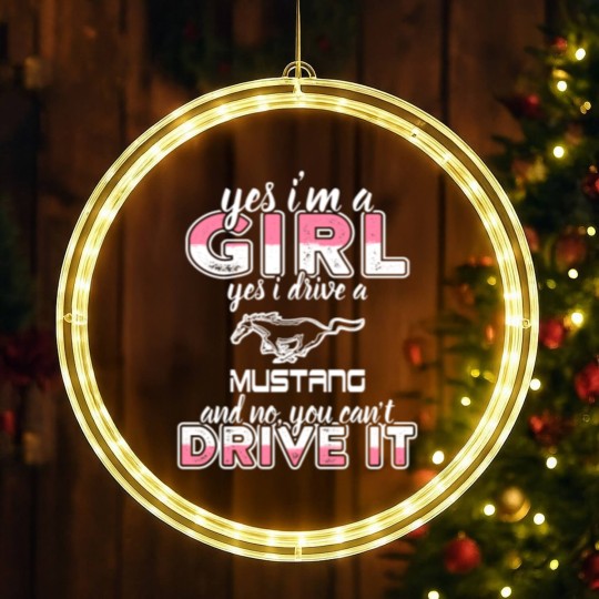 Discover Mustang - I'm a girl who drives a mustang t - sh LED Christmas Window Lights