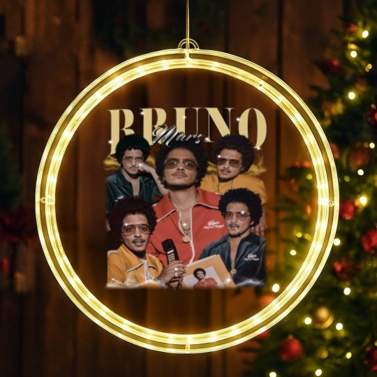 Discover Bruno Mars Music LED Christmas Window Lights, Bruno Mars Music Pop LED Christmas Window Lights, Bruno Mars Concert 2023 LED Christmas Window Lights