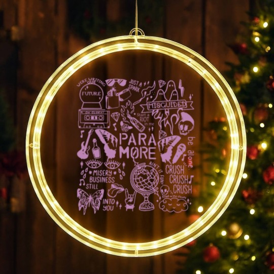 Discover Paramore Tattoo Rock Music LED Christmas Window Lights, Paramore Rock Music Band LED Christmas Window Lights